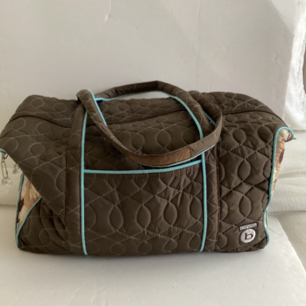 Cinda B Weekender Duffel Bag  Roundabout Brown Travel Tote